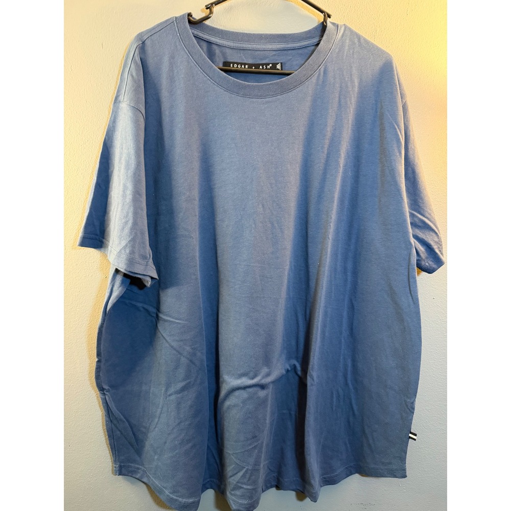 Edgar + Ash Mens 2XL Slate Blue Crew Neck Short Sleeve Solid Cotton T-Shirt
